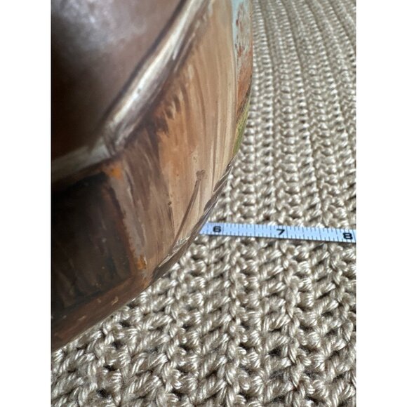 Vtg Hand Painted Decorative 10" Gourd Rustic Autumn Landscape Design Folk Art - Picture 10 of 10